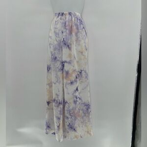 Boohoo Lilac Satin Tie Dye Pants Size 6